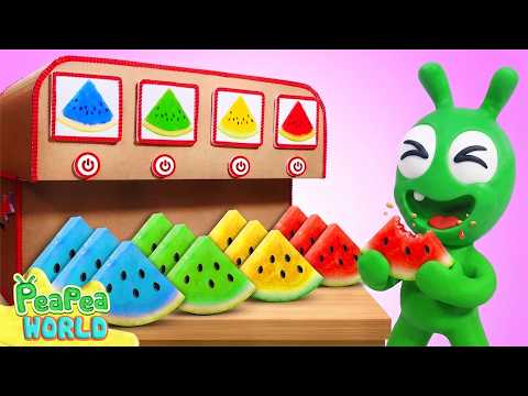 Pea Pea Enjoys Colorful Watermelon 🍉🌈Funny Kids Story!