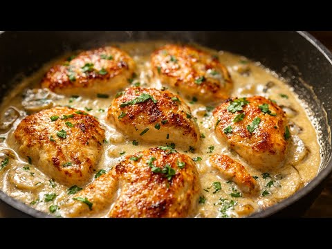 This Creamy Mushroom Chicken Went WAY Harder Than I Expected🍗🍄