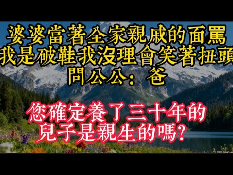 婆婆當着全家親戚的面罵我是破鞋，我沒理會，笑着扭頭問公公：“爸，您確定養了三十年的兒子是親生的嗎？”#家庭矛盾 #情感 #情感故事