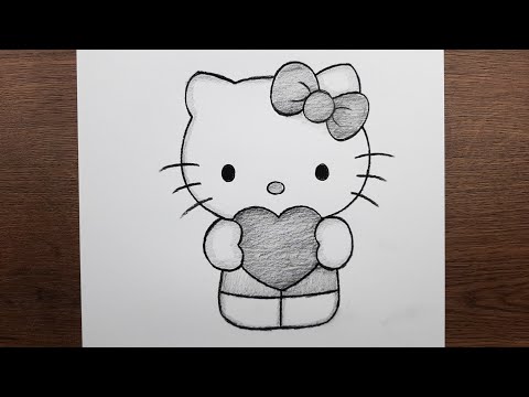 Çizim eğitimi - Yeni başlayanlar için Hello kitty adım adım nasıl çizilir -  Öğretici kolay çizim