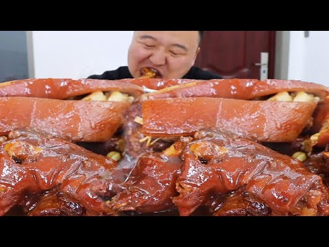 5 Pounds Of Pork Belly And 5 Pig Trotters, Make ”Braised Pig Trotters” Melts In Your Mouth丨mukbang