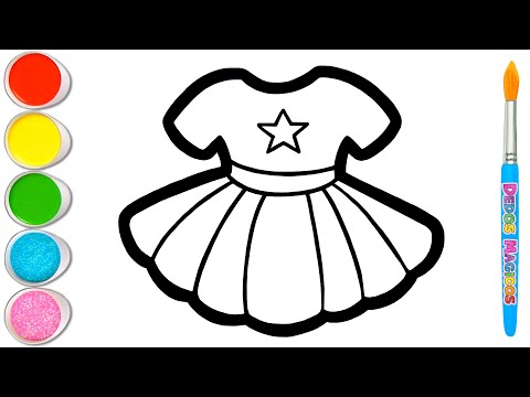 Let's Draw and Paint a Princess Dress with Crown and Wand 👑👗👑 Magical Pictures #161
