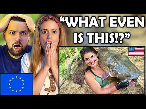 European Couple Reacts to Catfish Noodling for the First Time