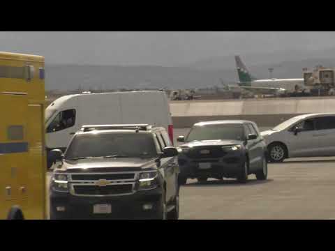 President Donald Trump arrives in Las Vegas
