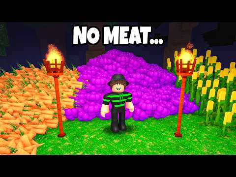 Surviving 99 Nights In The Forest But I CANT Eat MEAT..