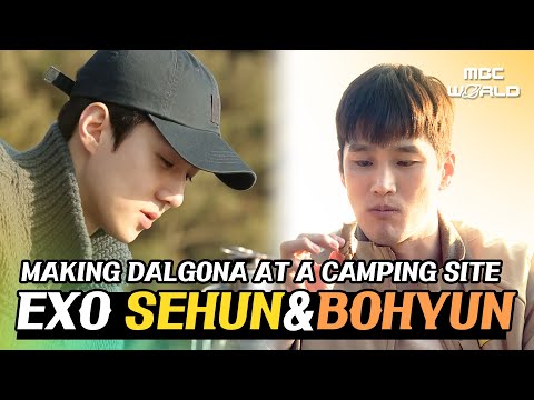 [C.C.] SEHUN and BOHYUN make Dalgona at the campground #EXO #SEHUN #AHNBOHYUN