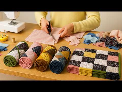 How to Make a Wonderful Rug with Old Bath Towels and Leftover Fabrics!