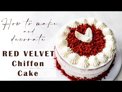 6” Red Velvet Chiffon Cake | Chocolate feathers | 6"红丝绒戚风蛋糕