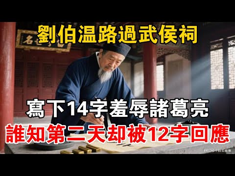 劉伯溫路過武侯祠，寫下14字羞辱諸葛亮，誰知第二天卻被12字回應【史海探秘】