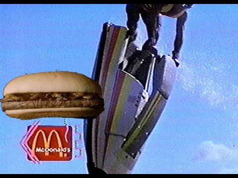 1990 McDonald's grilled steak sandwich extreme sports TV ad