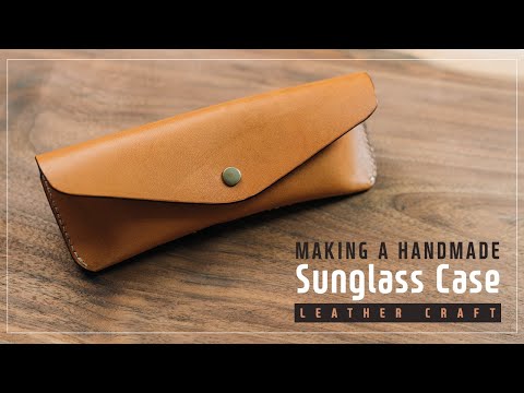 25. Leather Simple Sunglass case / 심플 선글라스 케이스 / Leather craft PDF / 가죽공예 패턴 / ASMR