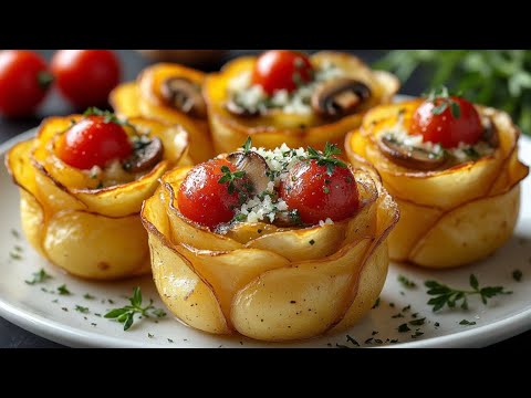 🎄Potato roses for the festive table – ready in just 15 minutes!🎄