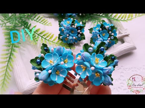 💙Цветочки - НЕБЕСНОЙ КРАСОТЫ!!!! 💙🤍💜DIY /MK Незабудки из фоамирана. Украшения из фоамирана.