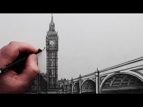 How to Draw Big Ben London: Realistic Pencil Drawing