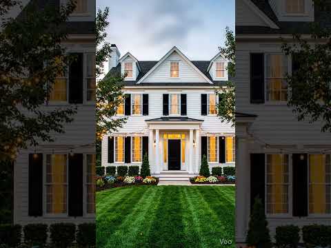 The process of building a colonial style house by several professional workers