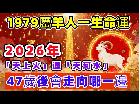 1979年屬羊人一生命運！2026年「天上火」遇「天河水」47歲後會走向哪一邊 | 老李說運勢 #生肖羊 #屬羊人 #1979年 #2026年運勢 #2026生肖運程 #馬年 #丙午年 #好運生肖