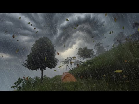 ☠️Facing a DANGEROUS Mix of WIND and RAIN While Camping⛈️Heavy Rain Camping