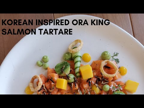 Salmon tartare plating with Ora King salmon. Enjoy!
