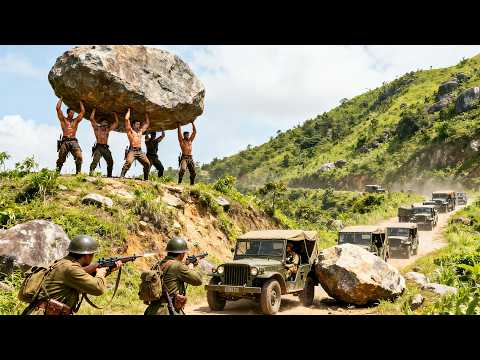 Anti-Japanese film: The hunter rolls boulders to block the route, annihilating all Japanese troops.