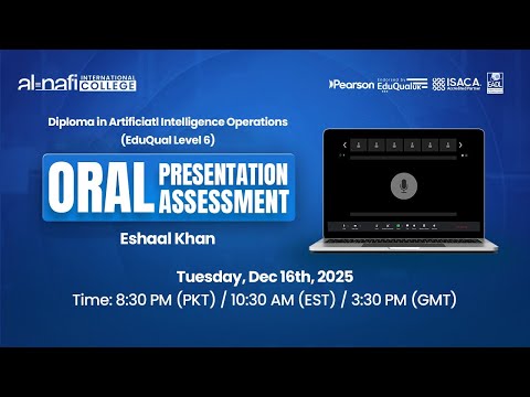 Eshaal Khan Diploma in AI Ops EduQual Level 6 Exam Recording