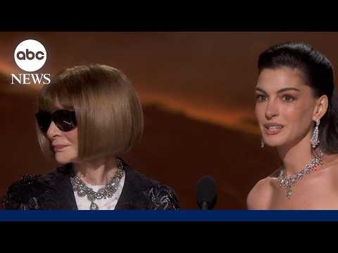 Anne Hathaway and Anna Wintour have 'Devil Wears Prada' moment at 2026 Oscars