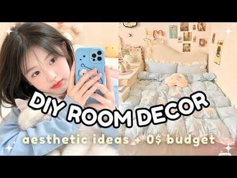 Diy aesthetic room decor ideas | under 0$ budget 💫 ☁️