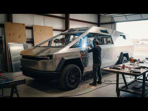 Man Builds a Full-Size Cybertruck-Style Camper From Scratch | Start to Finish by @ChopShopCrew