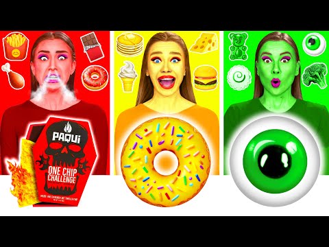 Eating Only One Colored Food For 24 Hours Challenge | Funny Food Situations by BaRaDa Challenge