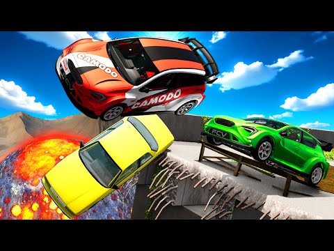 Dangerous Race Over a BROKEN BRIDGE Ends in DESTRUCTION in BeamNG Drive Mods!