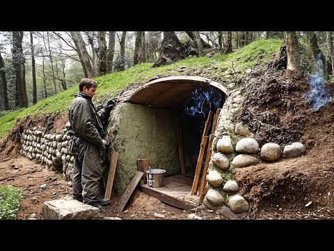 Man Builds Underground House in the Forest. Start to Finish