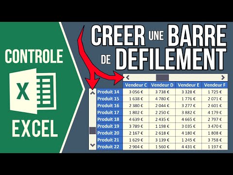 EXCEL - CRÉER UNE BARRE DE DÉFILEMENT AVEC LE CONTRÔLE DE FORMULAIRE (Barre horizontale + verticale)