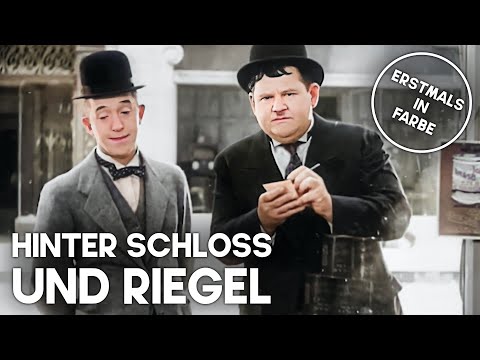 Hinter Schloss und Riegel | Dick und Doof Filmklassiker KOLORIERT