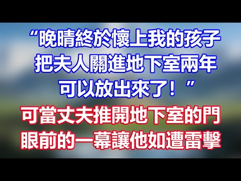 “晚晴終於懷上我的孩子，把夫人關進地下室兩年，可以放出來了！”可當丈夫推開地下室的門，眼前的一幕讓他如遭雷擊