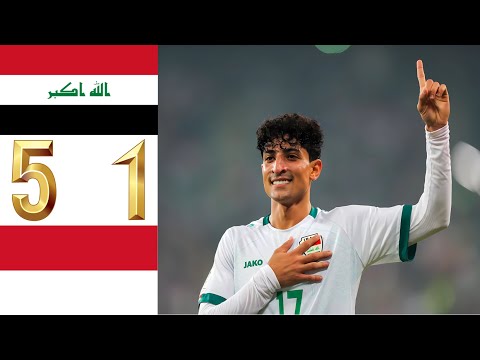ملخص مباراة العراق × إندونيسيا | أسود الرافدين تكتسح إندونيسيا بخماسية🔥 | تصفيات كأس العالم 2026