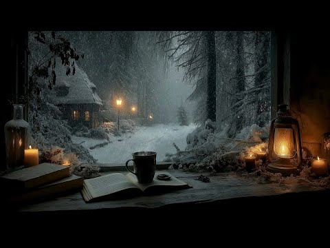 🕯 “The Cottage of Falling Quiet — A Lantern-Lit Winter Path” | Dark Academia Ambience