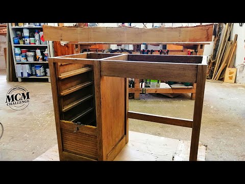 restoration of old desk without top