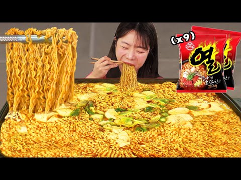 Korean supersize spicy instant noodles EATINGSHOWㅣRAMEN MUKBANG