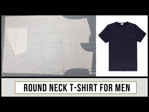 Learn How To Cut A Round Neck Tshirt For Men | Pattern Tutorial | Sew With Me | Bhooki