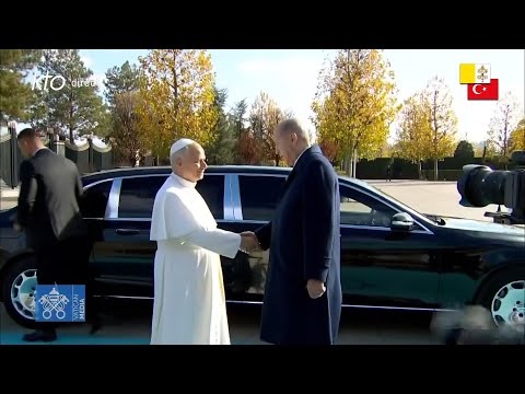 Cérémonie de bienvenue du pape Léon XIV au palais présidentiel d'Ankara