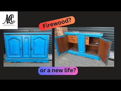 Trashed Old Sideboard Rescued from Firewood Pile Becomes Luxury Drinks Cabinet / Cocktail Bar