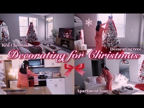 DECORATING MY APARTMENT FOR CHRISTMAS 2025 🎄❤️| holiday apartment tour *classic red theme