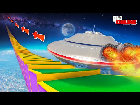 СМОЖЕТ ЛИ ЛЕТАЮЩАЯ ТАРЕЛКА ЗАБРАТЬСЯ ДО КРАЯ КАРТЫ В КОСМОС ПО ЛЕСТНИЦЕ? ЭКСПЕРИМЕНТЫ ГТА 5?