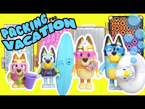 Bluey and Bingo Family Pack Suitcase for Vacation at Heeler House