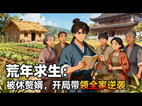 《荒年求生：被休贅婿，開局帶領全家逆襲》一覺醒來穿成被休棄的窩囊贅婿，面對全家嫌棄和荒年危機，我憑藉現代知識種田經商，讓家人從茅草屋住進大宅院！#历史#玄幻#小说