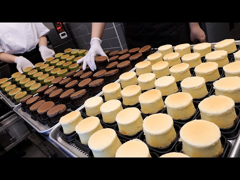 매일 완판되는 연남동 수플레 치즈 케이크 / souffle cream cheese cake, chocolate, green tea / korean street food