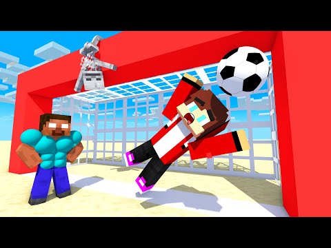 JJ and Mikey vs Minecraft Mobs : Who Is STRONGER in Goalkeeper SAVES? - Maizen Minecraft Animation