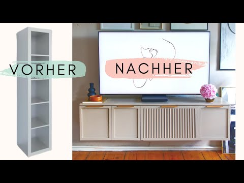 My favorite IKEA hack!? | DIY sideboard from KALLAX shelving | Mini living room makeover by Jelen...