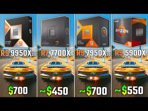 RYZEN 9 9950X3D vs RYZEN 7700X vs RYZEN 9 7950X3D vs RYZEN 5900X | Test in 6 Games