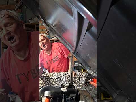 Working on the 1957 corvette 