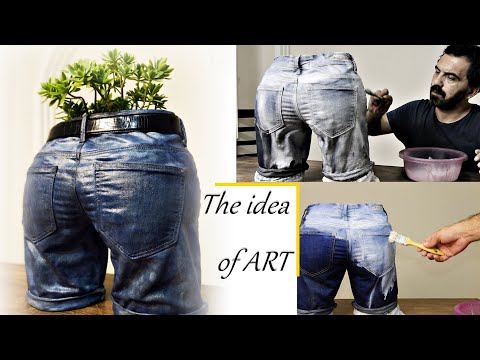 A Wonderful Flower Pot with Jeans